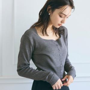 【再入荷・新色追加】コカ coca ハイゲージニットスクエアカーディガン （Charcoal）