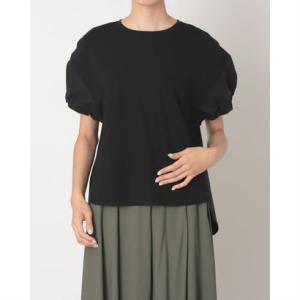 コモエリー クローゼット comoely closet 異素材バルーンスリーブブラウス （ブラック）