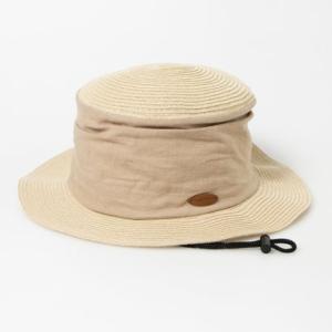 クロコダイル CROCODILE ペーパーブレードと綿麻掛け合わせのダウンハット （BEIGE）｜locondo-shopping