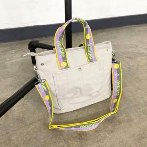 シーアールビー CRB ロゴショルダーキャンバストートバッグ （グレー）