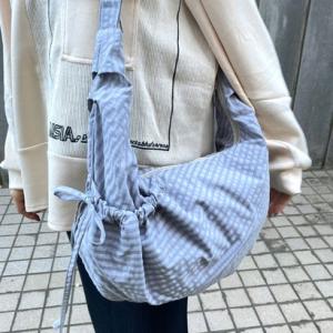 シーアールビー CRB 撥水ドロストチェックショルダーバッグ （グレー）