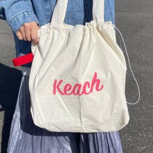 シーアールビー CRB 撥水配色ロゴトートバッグ （ホワイト×ピンク）