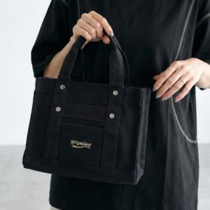 シーアールビー CRB キャンバスロゴ刺繍ミニトートバッグ （ブラック）