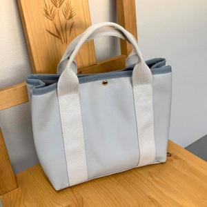 シーアールビー CRB 仕切り付き合皮ミニトートバッグ （グレー）