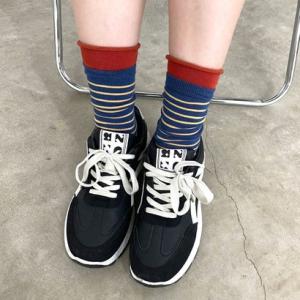 シーアールビー CRB ボーダーソックス （ネイビー）