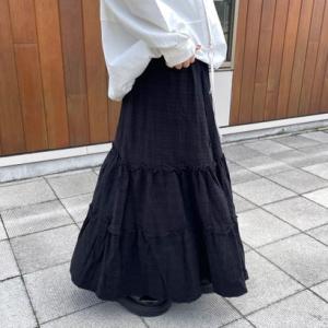 シーアールビー CRB チェックティアードスカート （ブラック）