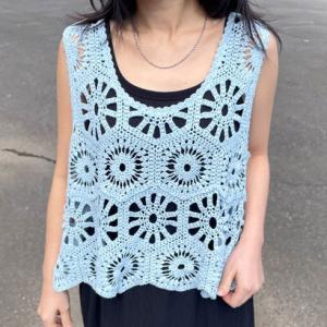 シーアールビー CRB クロシェベスト （サックスブルー）