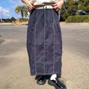 シーアールビー CRB 配色ステッチスカート （ネイビー）