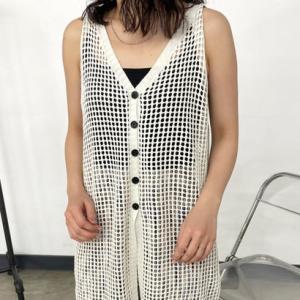 シーアールビー CRB メッシュボタンジレ （オフホワイト）