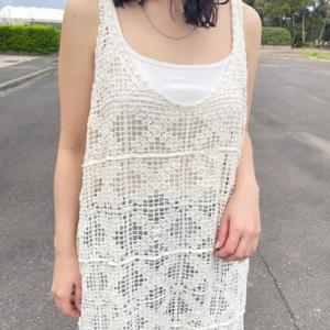 シーアールビー CRB クロシェキャミワンピース （アイボリー）