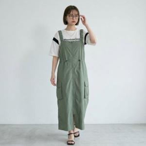 シーアールビー CRB ZIPドロストジャンパースカート （グリーン）