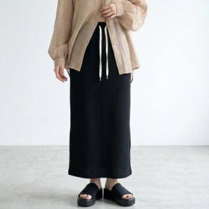 シーアールビー CRB ワッフルIラインスカート （ブラック）