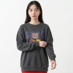 シーアールビー CRB ドラネコプリントプルオーバー （チャコール）