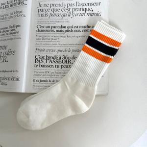 シーアールビー CRB ロングラインソックス （オレンジ）