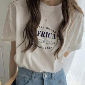 ダイヤモンドハーツ Diamond Hearts AMERICAロゴ半袖Tシャツ （ホワイト）｜locondo-shopping