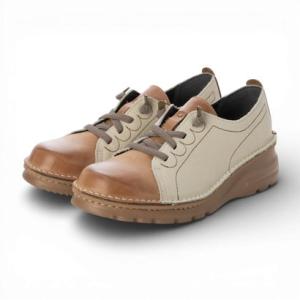 ドラ Dola 本革バイカラーコンフォートスニーカー EF02 （ロージーブラウン/アジュール）