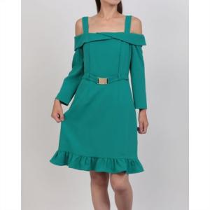 デニーローズ DENNY ROSE BTポイントオフショルミニワンピース （BLUEGREEN）