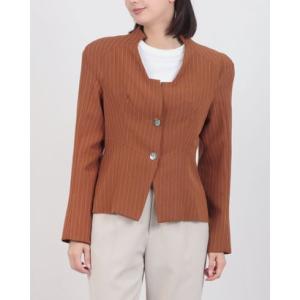 デニーローズ DENNY ROSE ネックデザイン ピンストライプジャケット （BROWN）
