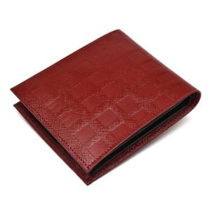 ダックス DAKS Checker emboss（チェッカーエンボス） 二つ折り財布（小銭入れあり） （レッド）