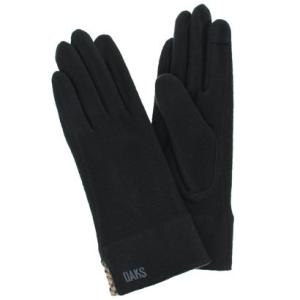 ダックス DAKS 婦人 ジャージ手袋 スマホ対応 五本指 （ブラック）