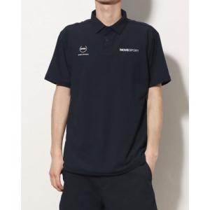 デサント DESCENTE メンズ 半袖ポロシャツ ミニカノコ バックロゴ POLO DMMVJA72 （NV）｜locondo-shopping