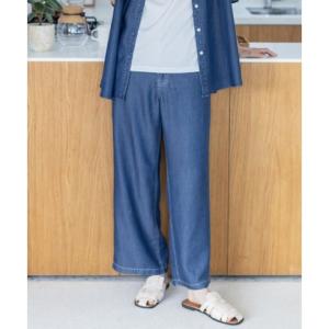 デコイ DECOY デニムストレートパンツ【接触冷感・後ろウエストゴム】 （ネイビー）