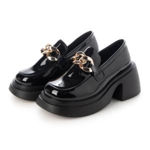 デメテル DEMETER 厚底ソール☆チェーンモチーフ ローファーシューズ （ブラックエナメル）