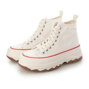 デメテル DEMETER 厚底 ボリュームソール レースアップ ハイカットスニーカー （ホワイト）