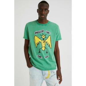 デシグアル Desigual メンズ Tシャツ半袖 T-SHIRT OSAKA （グリーン）｜locondo-shopping
