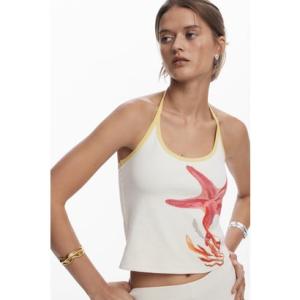 デシグアル Desigual スター柄の結びトップス （ホワイト）