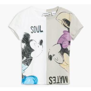 デシグアル Desigual ミッキーとミニー マウス キスのTシャツ （ホワイト）
