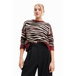 デシグアル Desigual ゼブラ オーバーサイズセーター （ブラウン）