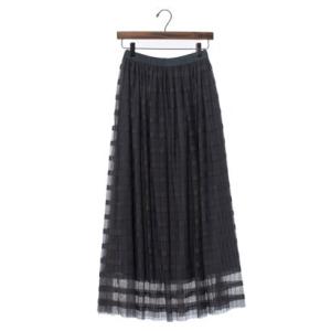 ドゥ アルシーヴ DOUX ARCHIVES チュールボーダープリーツスカート （GRY）