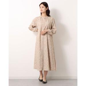 ドゥ アルシーヴ DOUX ARCHIVES バックサテン更紗柄シャツワンピース （BEIGE）