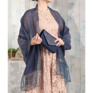 ドレスプラス DRESS+ パーティー ストール ショール （ネイビー）