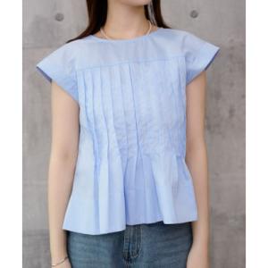 ドレスプラス DRESS+ ブラウス レディース トップス シャツ （サックスブルー）