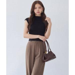 ドレスプラス DRESS+ リブカットソー リブ編みT レディース （ブラック）
