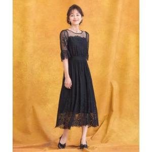 ドレスプラス DRESS+ ワンピース ドレス レース チュール フレア Aライン ミモレ丈 パーテ...