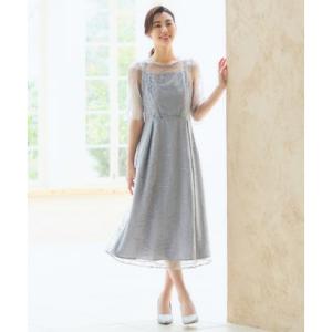 ドレスプラス DRESS+ パーティードレス 総レース 結婚式 （グレー） ワンピース