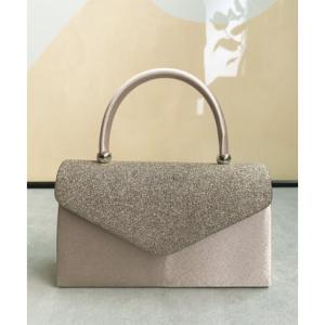 ドレスプラス DRESS+ パーティーバッグ 2way ラメ入り ハンドバッグ 結婚式 （ピンクベージュ）