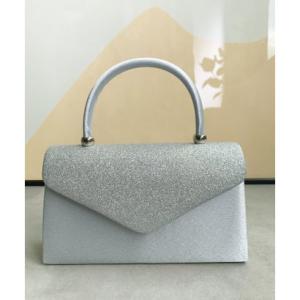 ドレスプラス DRESS+ パーティーバッグ 2way ラメ入り ハンドバッグ 結婚式 （シルバー）