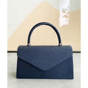 ドレスプラス DRESS+ パーティーバッグ 2way ラメ入り ハンドバッグ 結婚式 （ネイビー）