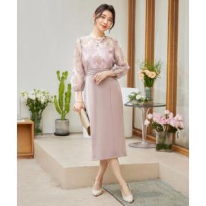 ドレスプラス DRESS+ パーティードレス レディース ドレス ワンピース 結婚式 レース 花柄 ...