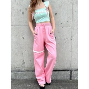 デュラス DURAS Backprint line pants （PINK）