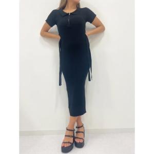デュラス DURAS Zip design dress （BLACK）｜locondo-shopping