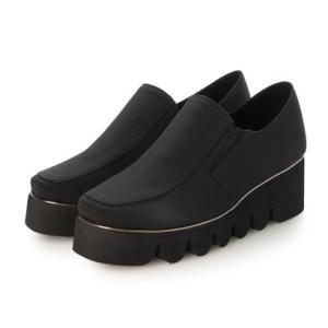 エスプレッソ Espresso 楽ちん 3E 厚底 ウェーブソールストレッチスリッポン （ブラック）