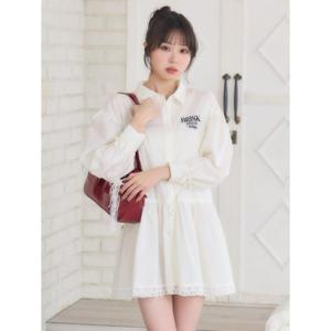 エムズエキサイト ems excite 裾レースシャツOP （WHT4）