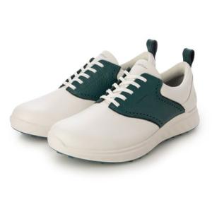 エコー ECCO クラシカルデザイン GOLF S-CASUAL メンズ 本革 スパイクレスゴルフシューズ 防水 （WHITE/BAYGREEN）