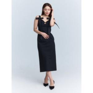 エイミーイストワール EIMY ISTOIRE ショルダーリボンワンピース （BLACK）