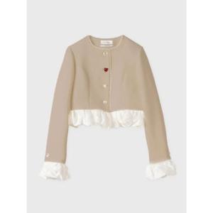 エイミーイストワール EIMY ISTOIRE ハートビジューボタンAttachedジャケット （LIGHT BEIGE）